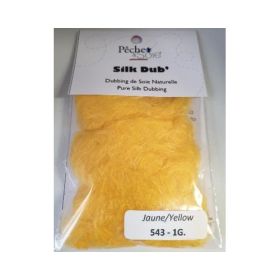 Dubbing de soie naturelle JAUNE