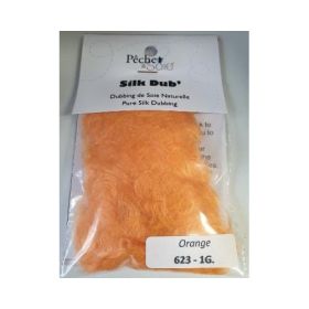 Dubbing de soie naturelle ORANGE