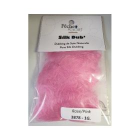 Dubbing de soie naturelle ROSE