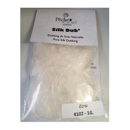 Dubbing de soie naturelle ECRU