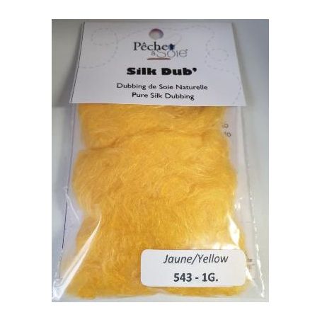 Dubbing de soie naturelle JAUNE