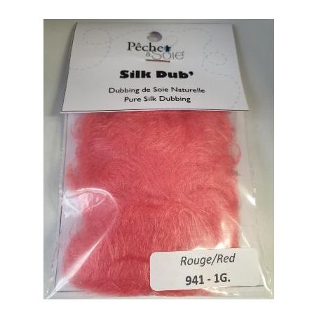 Dubbing de soie naturelle ROUGE